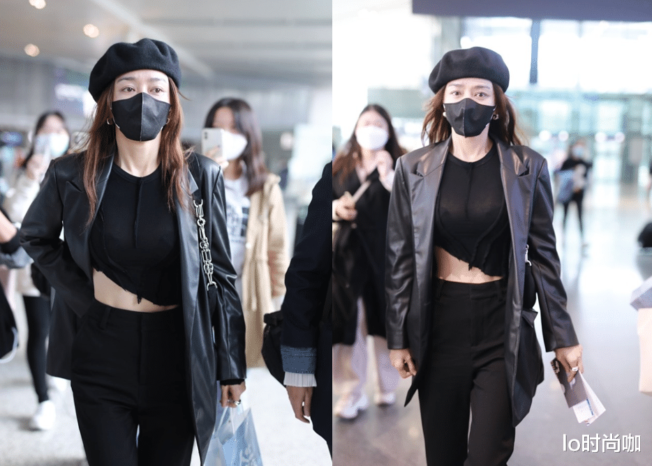 秦岚|40+秦岚单身活得也精彩,变身“酷Girl”皮衣配露腰装,气质满分