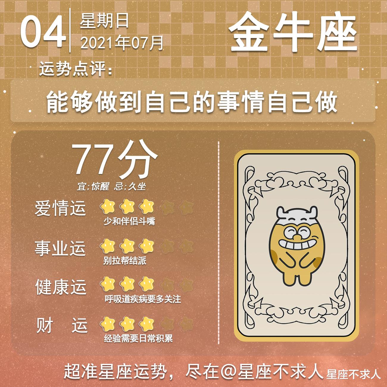 星座不求人|十二星座7月4号运势