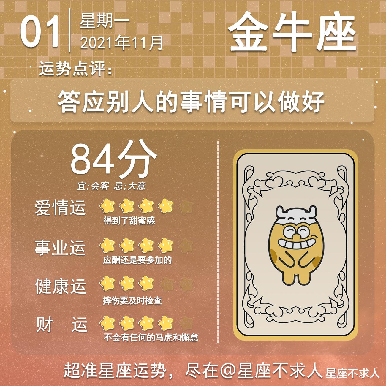 星座不求人 2021年11月1日运势