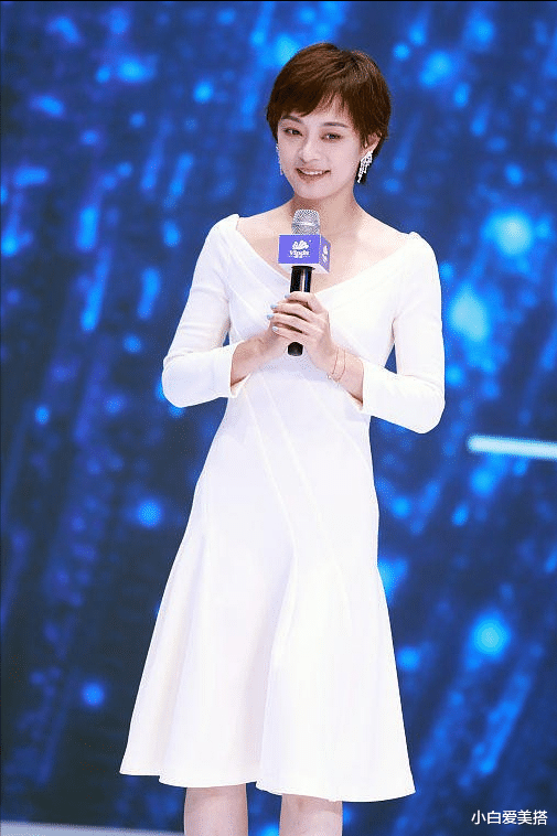 小白爱美搭|短发女人也能这么温柔，孙俪的气质一直很好，一身白裙穿得好端庄