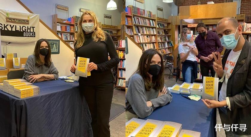 |安吉丽娜朱莉老树开花，周旋两男爱情得意，露香肩签名售书引轰动