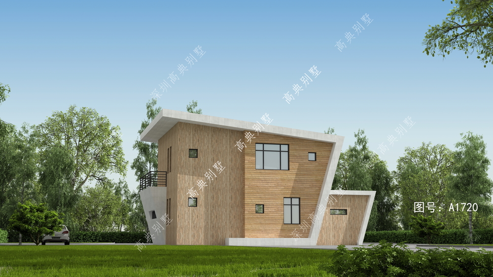 两层现代别墅，从多套图纸精心挑选，设计感十足，关键性价比高！