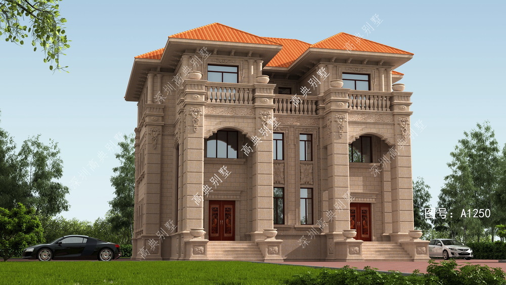 双拼欧式别墅，兄弟一起建，相互照顾。