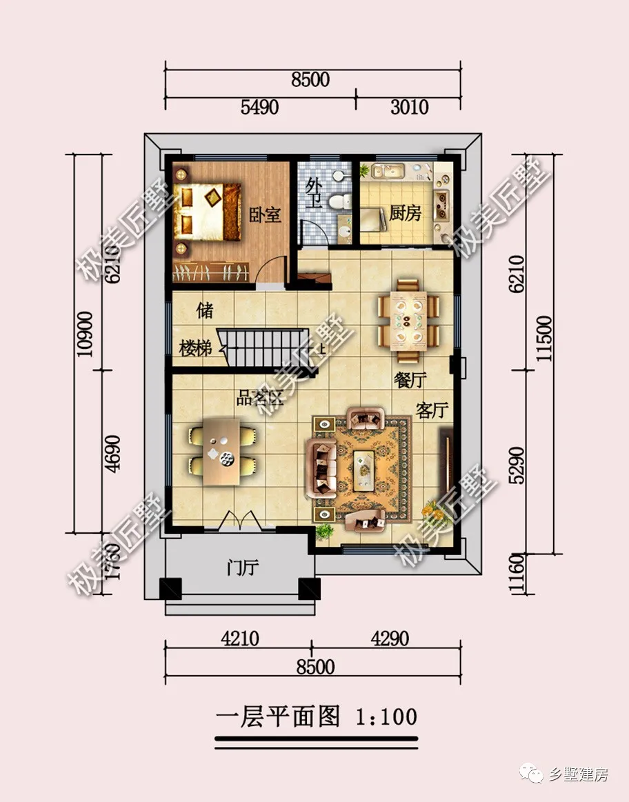 别墅|8.5X11.5米，占地不足百平，三层别墅这样建，家人看了都满意