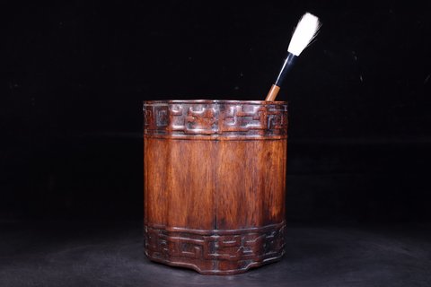 笔架|天然随形竹根笔架摆件