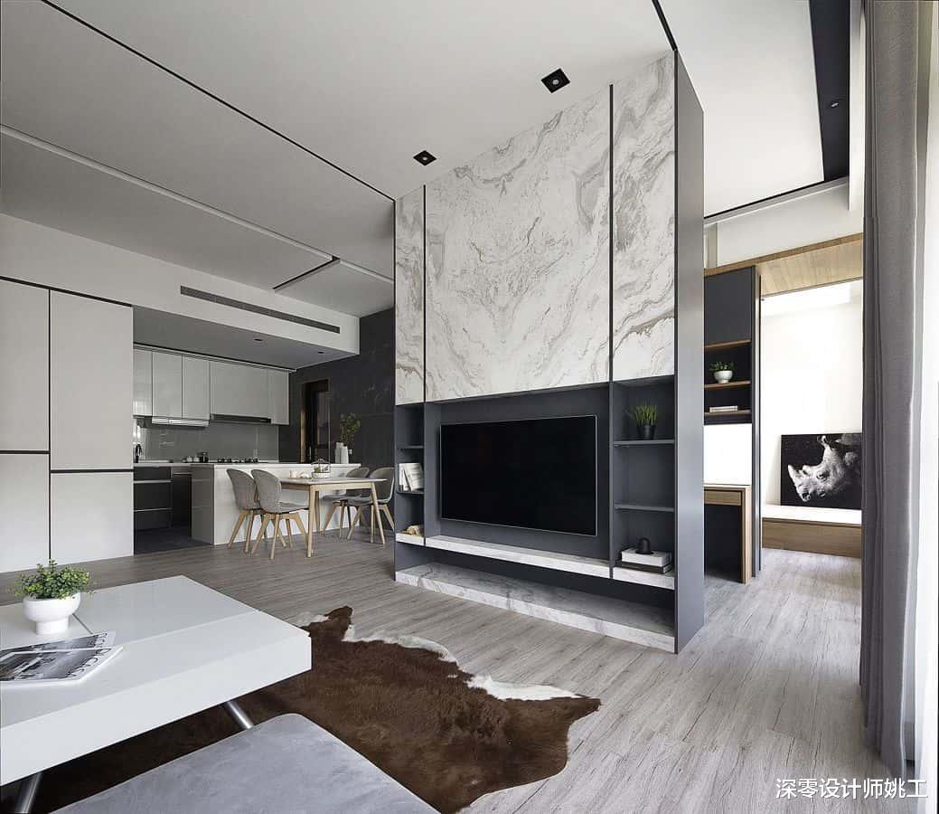 都是99㎡，他家为何如此优秀，电视墙正反2用，收纳翻倍多间书房