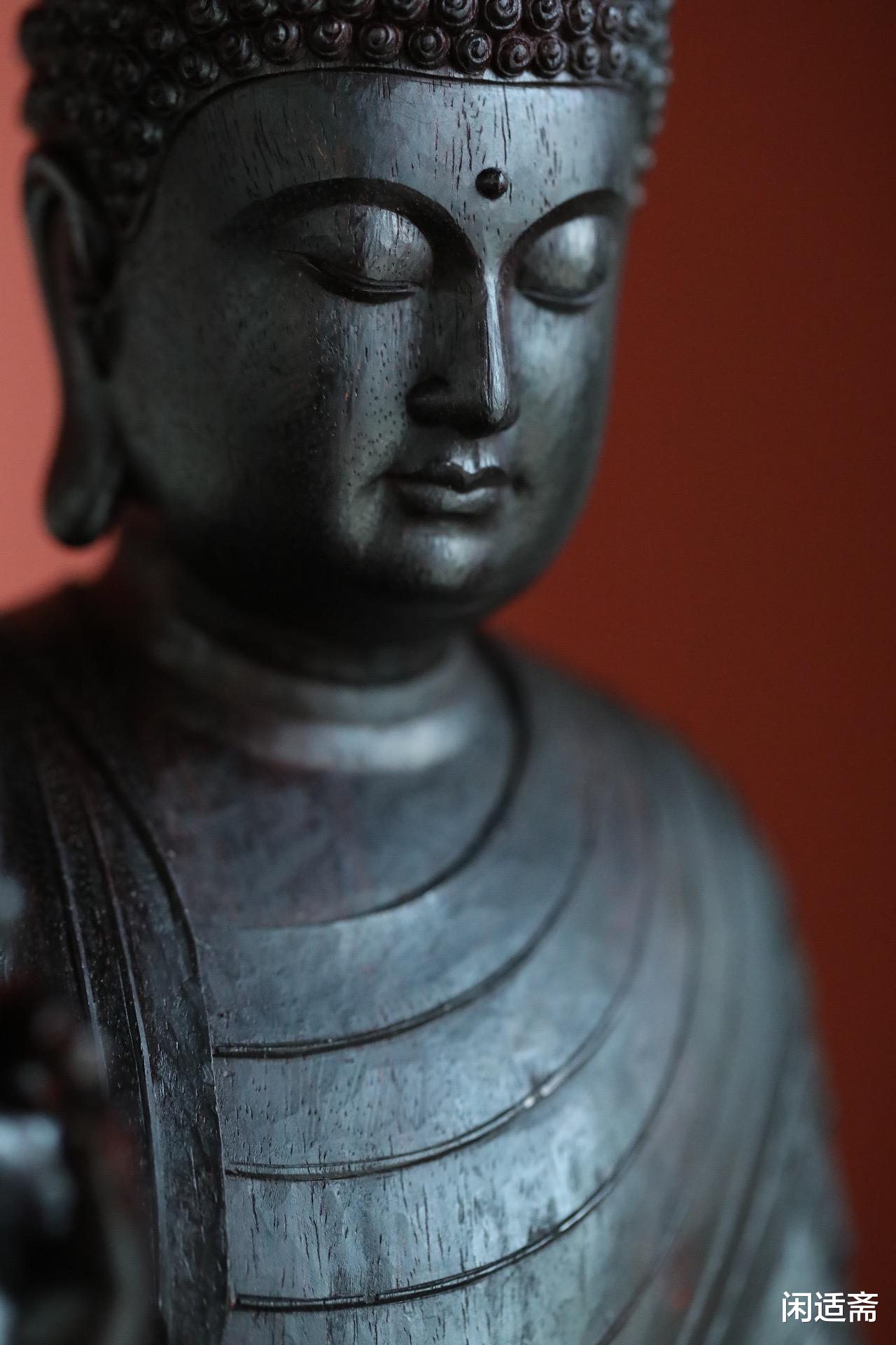 核桃|仙游佛像木雕,小叶紫檀,释迦摩尼佛坐像