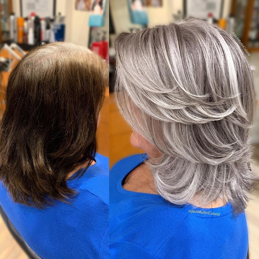 发型 换对发型，美得让人心动，就连白发阿姨也能变女神