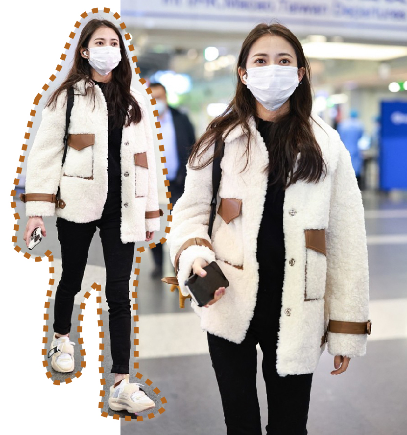 时尚不打羊 ?女明星羊羔毛外套穿搭谁更美？何穗潮酷时髦，袁冰妍百变不羁！