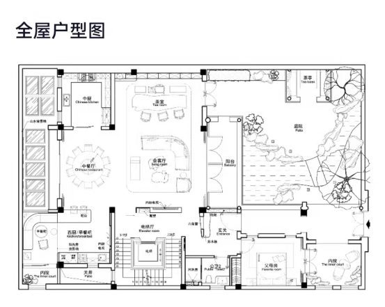 400㎡中式别墅，体味传统亭台雕榭、玉宇琼楼的东方韵美