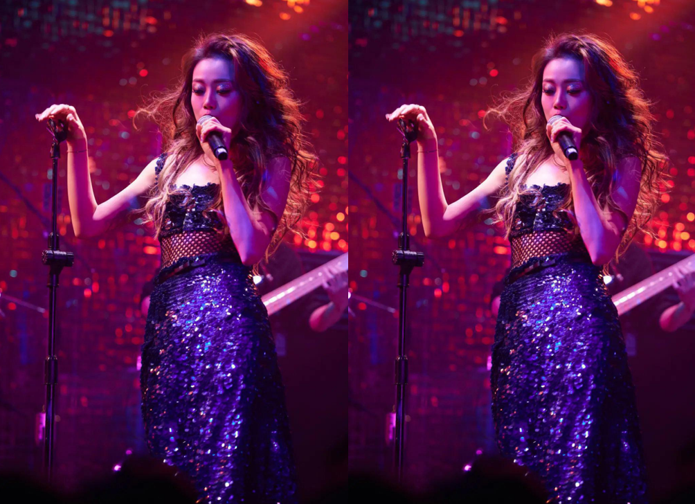 潮流搭配师甜甜|容祖儿的“斑马装”真的迷，蓝色亮片太有个性，一般人真别学