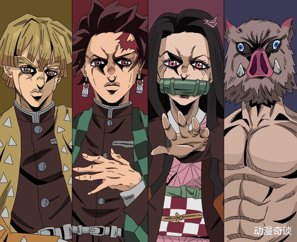 jojo|当鬼灭之刃遇上JOJO画风，九柱全员恶人，伊之助毫无违和感