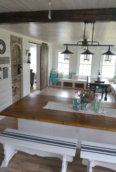 |不要餐厅了,厨房的墙砸掉一半放块长木板,坐在这里吃饭也挺好的!