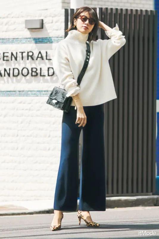 itMode 毛衣+阔腿裤，才是秋冬最慵懒时髦的打开方式！