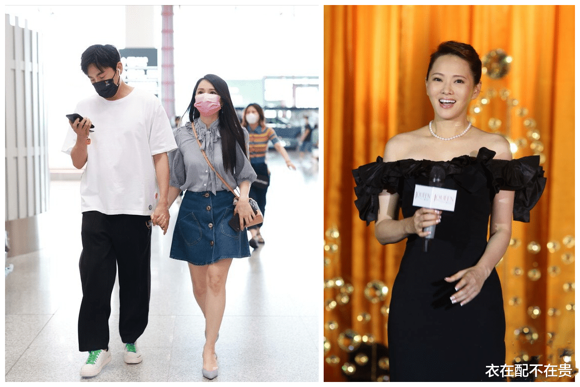 伊能静|伊能静携秦昊亮相机场，穿蓬蓬袖衬衫挺洋气，看着比小十岁老公嫩