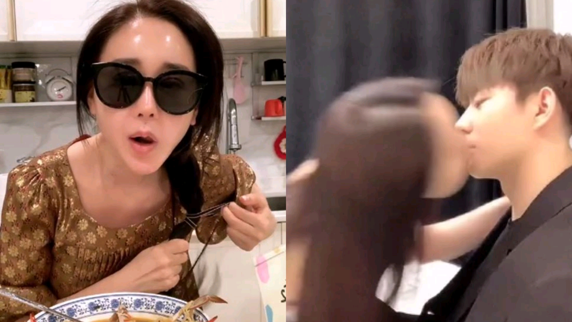 咸素媛|咸素媛又整容？割双眼皮后首直播，和陈华深情啵啵：我老公怎么好尴尬