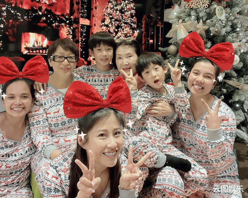 胡静|洪金宝儿媳豪宅开派对，婆婆罕露面心情好，祖孙三代穿同款太温馨