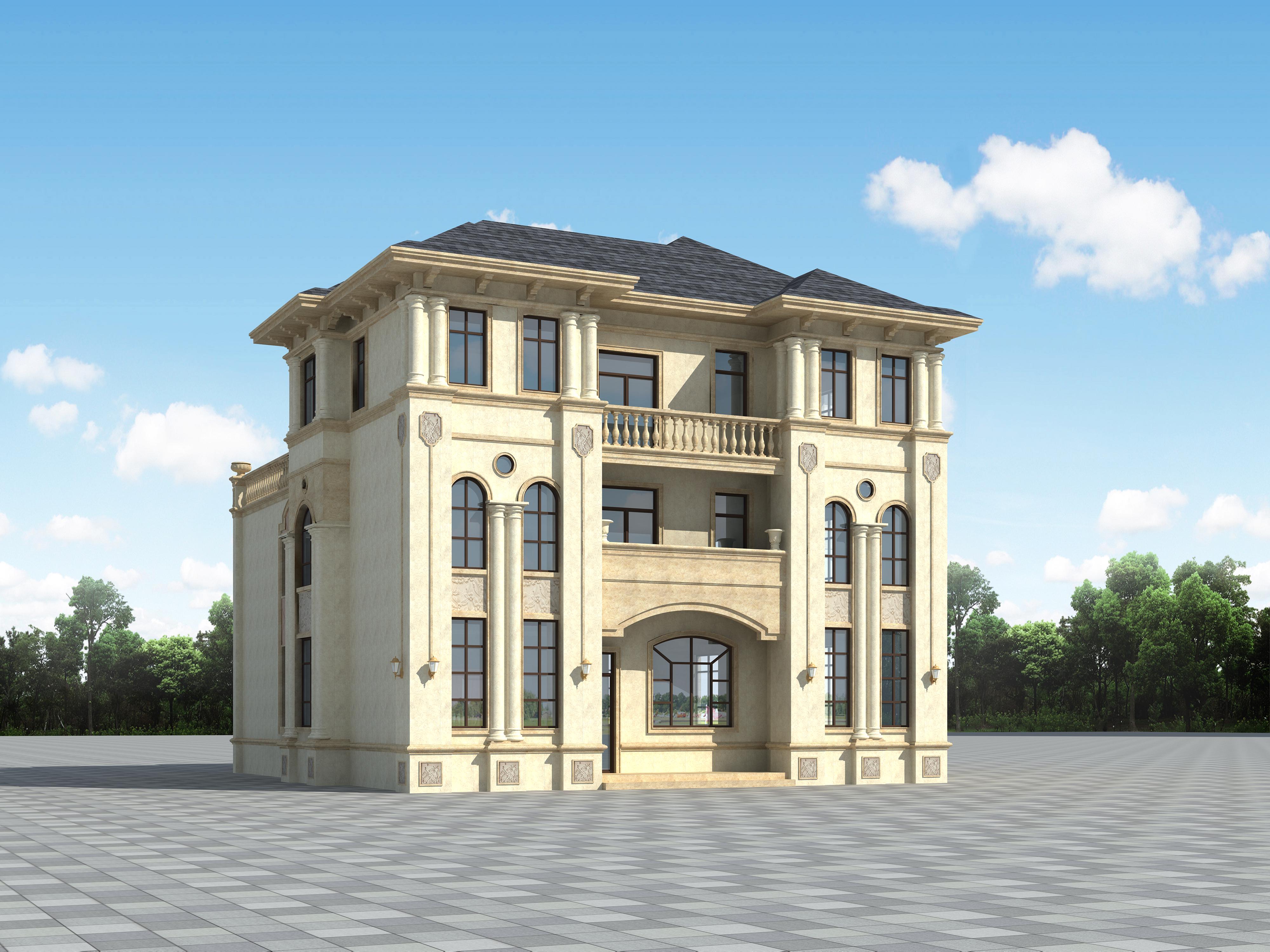 |三层欧式住宅，两百方占地设计