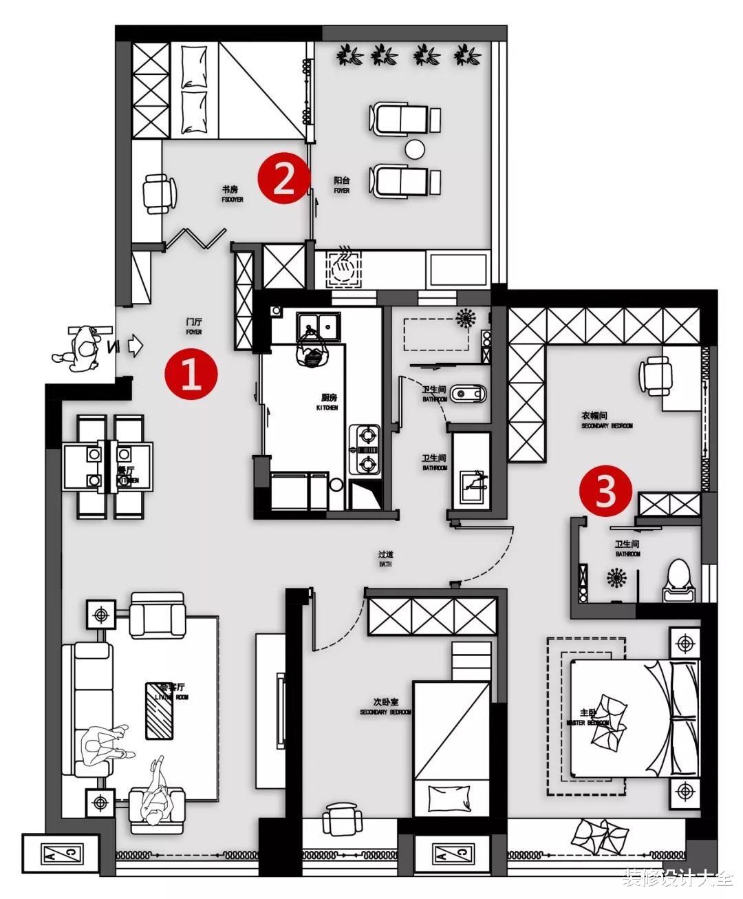 98㎡三房设计！轻奢家具搭配北欧风，轻松营造自然的高级感！