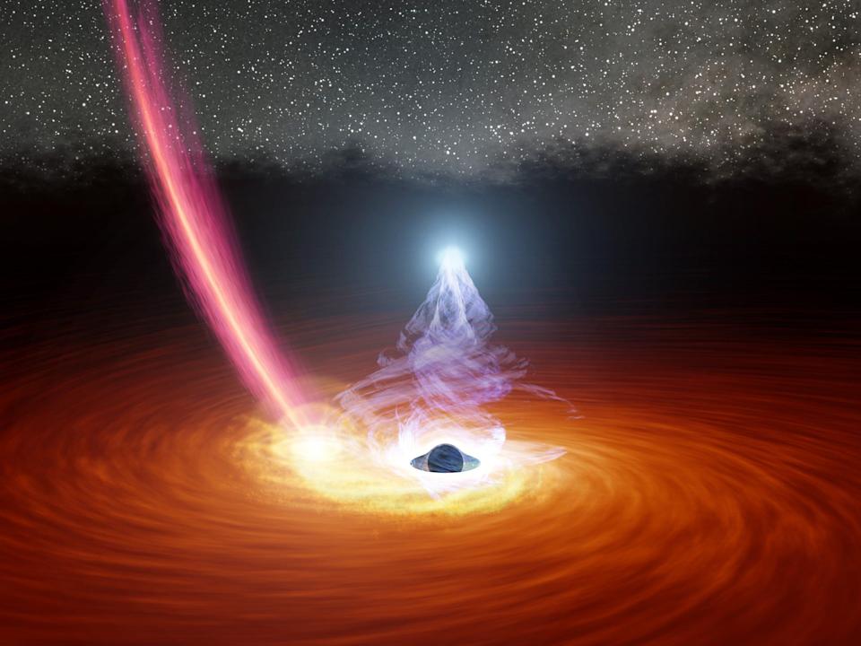 生命科学 黑洞扭曲时空的程度如此之大，以至于看到了从它的远侧发出的闪光