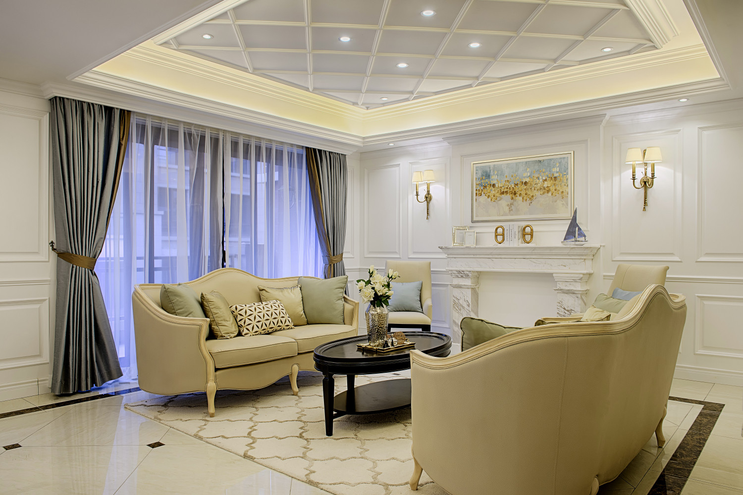 美式风吊顶效果图，风格迥异，却都是我们喜欢的一个家！