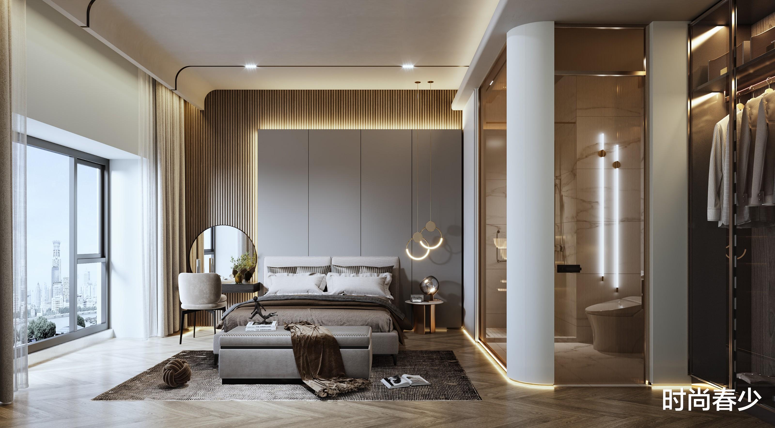 235m2现代简约风大平层,打造自然且实用居室。