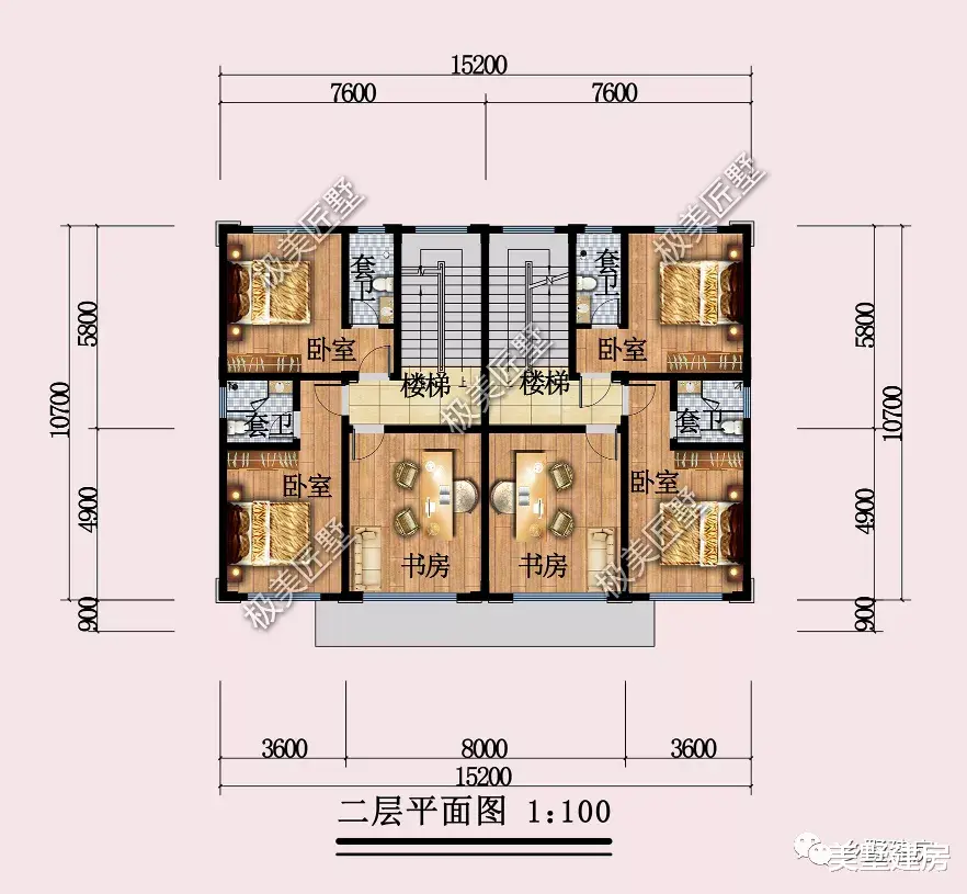 |15米面宽也能建的兄弟双拼别墅,新中式风格,典雅庄重