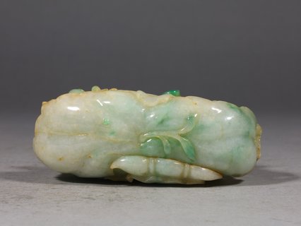 翡翠|清代，翡翠宝鸭献瑞把件