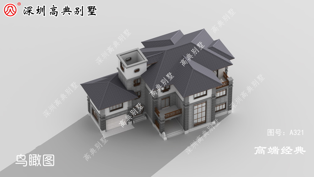 新中式三层别墅,休闲大厅和娱乐室,功能齐全