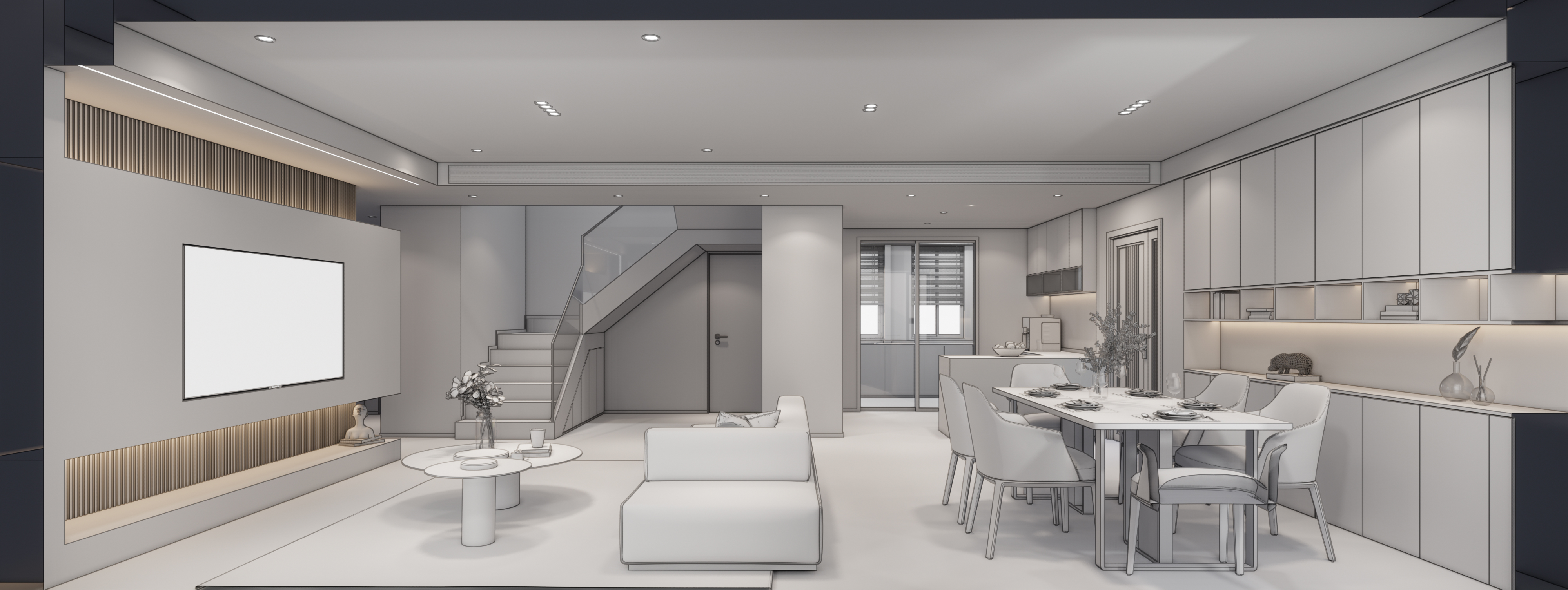 佳兆业207平现代风格装修案例