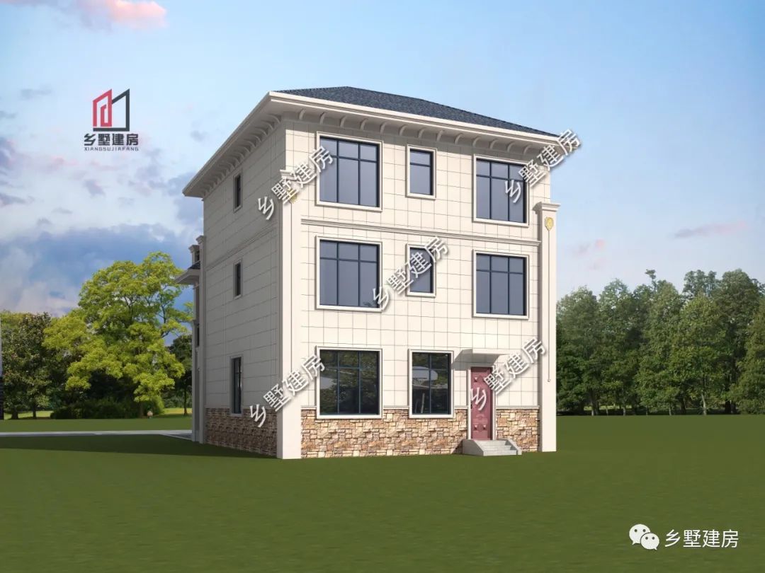 占地9.82X13.62米，三层欧式别墅，造价经济户型好