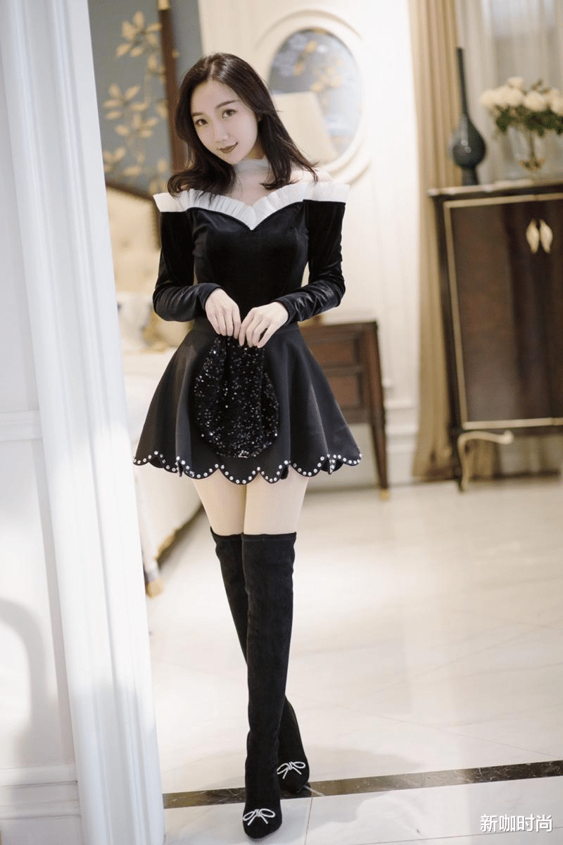 小黑裙|吴昕穿小黑裙气质出众，搭配金色短发，又酷又潮不失优雅高级感