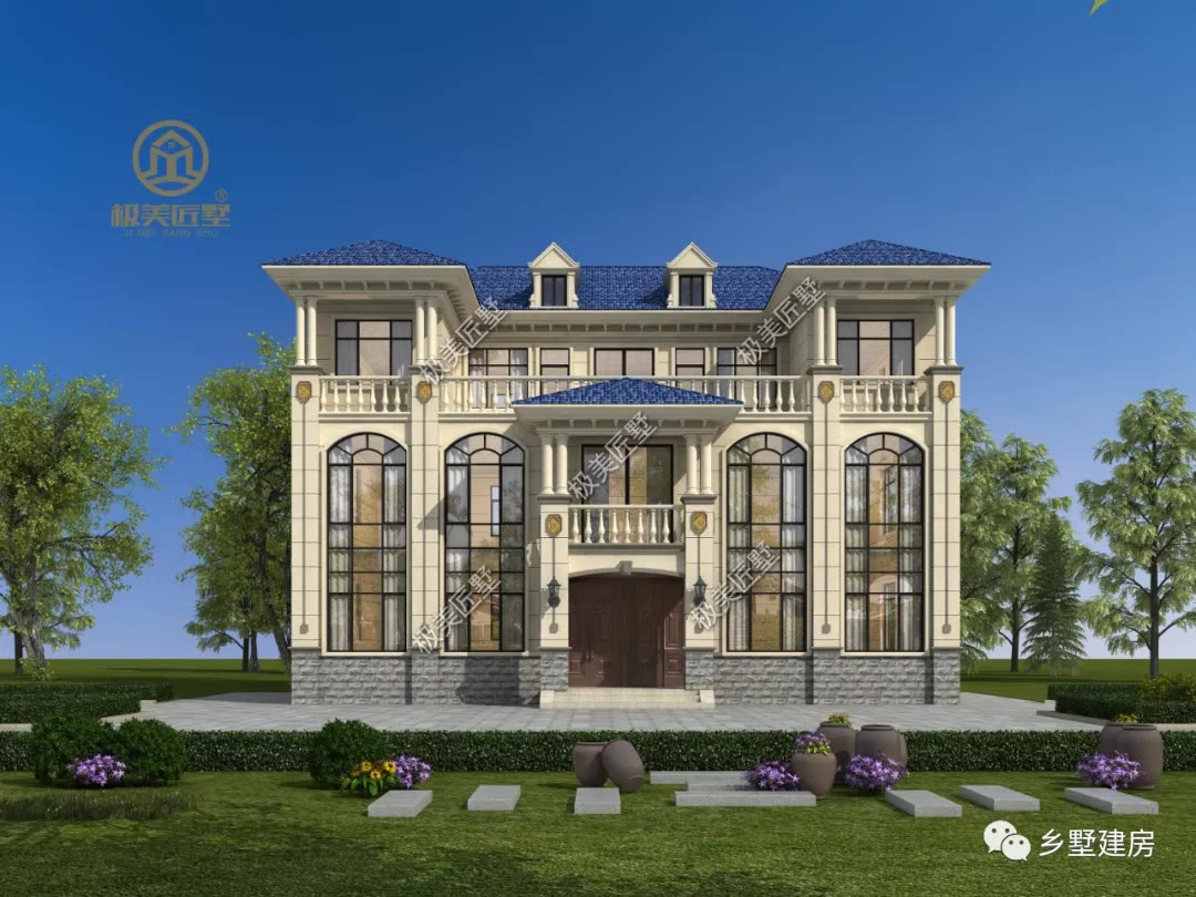 |欧式三层自建房,农村盖房的首选,喜欢的别错过
