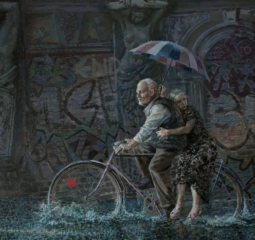 蓝鹰书画 安德烈创作的讽刺油画，阐释了当今世界存在的问题，引人热议