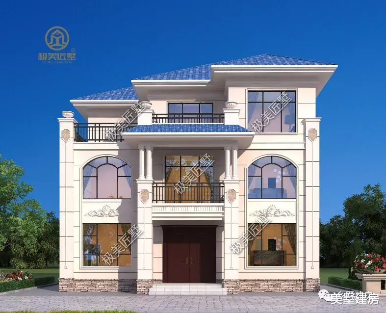 农村12米面宽,想修建一套简约时尚的自建别墅,这款图纸就不错