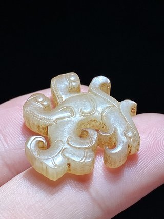 书法|战国 和田玉籽料 白玉 凤纹 玉珮饰 挂坠