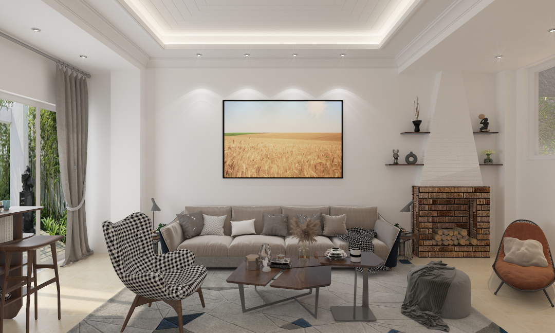 【鲁班装饰】紫鸢堡200m2现代风格宁静的个性