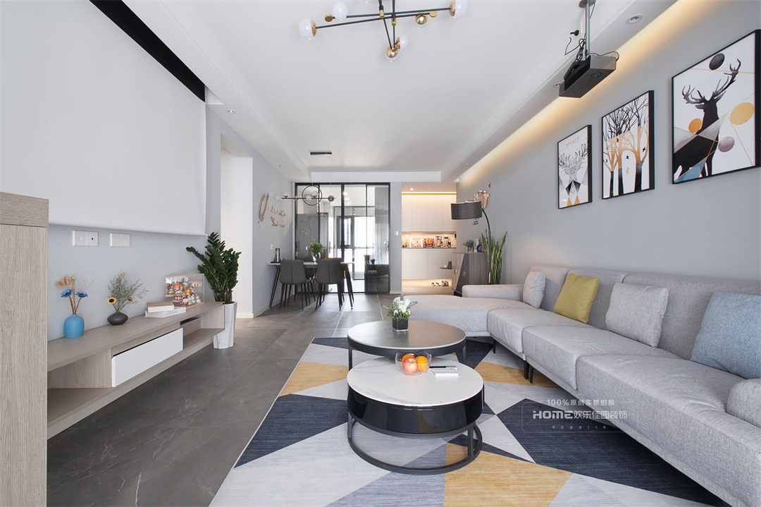 欢乐佳园装饰别墅大宅|117平三室，精致简约生活