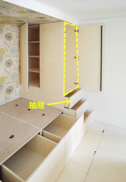 电视背景墙|这设计值得满分，榻榻米随便哪端塞个高柜，省下个衣柜空间！