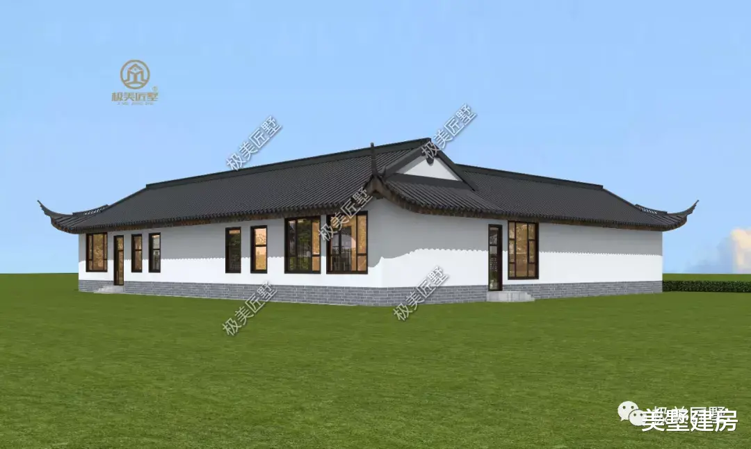 大气的合院别墅,对称设计,这样建好看又经典实用