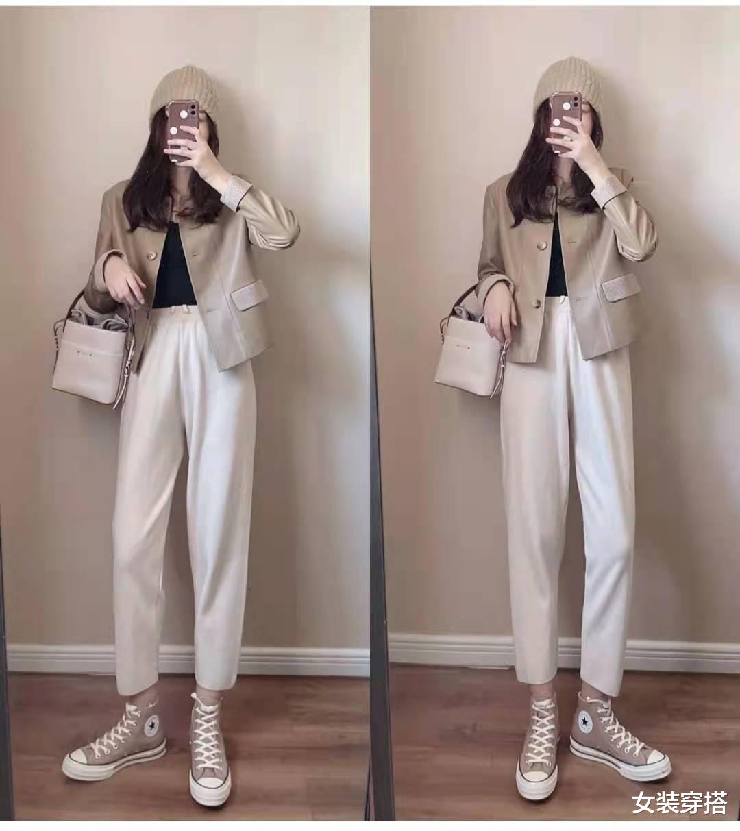 女装穿搭|短款皮衣怎么搭配下装才好看