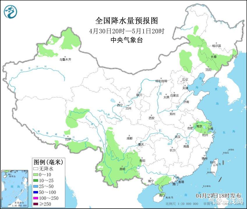 气象一浅阁 五一假期出行咋样?前晴后雨,长江中下游下得猛,梅雨提前了?