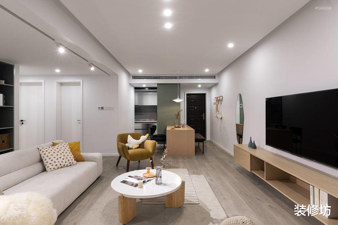 85平的房子,以盐系色调设计,治愈业主的疲惫和不开心