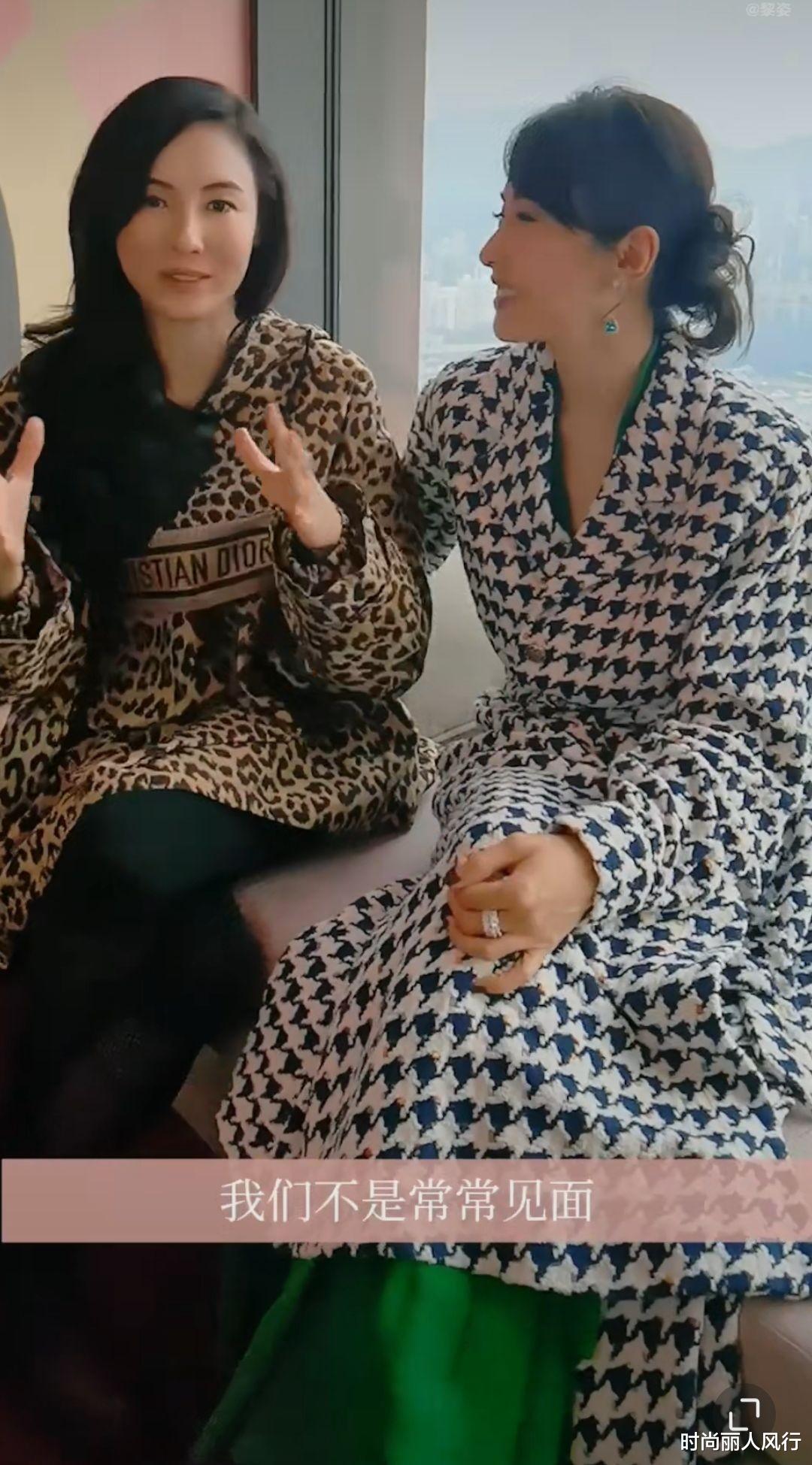 黎姿|张柏芝黎姿罕见世纪大同框！张柏芝惨输50岁黎姿，穿豹纹更显老