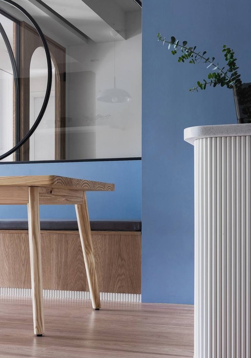 |66平二居小户型设计，蓝色系的北欧风空间美感，合理布局让空间更宽敞！