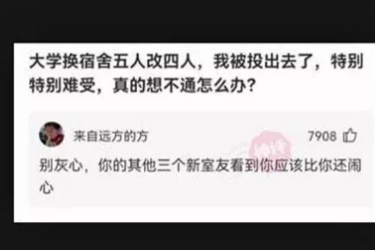 大学|大学宿舍调寝，学生被票出局求安慰，评论区却更往“伤口上撒盐”