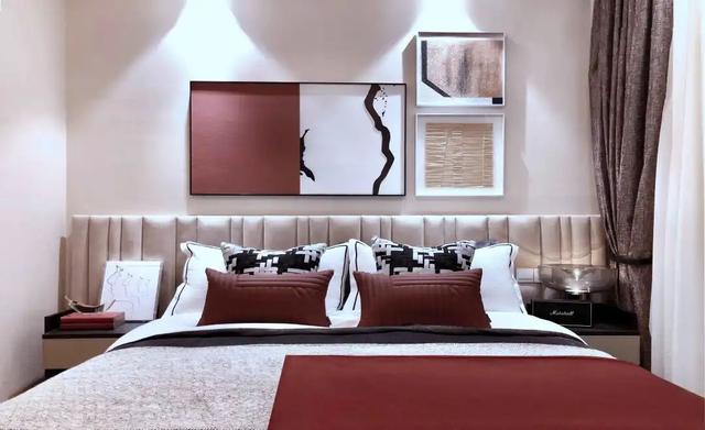 180㎡现代时尚,中性色的空间,暗橙色点缀,带来稳重端庄的氛围