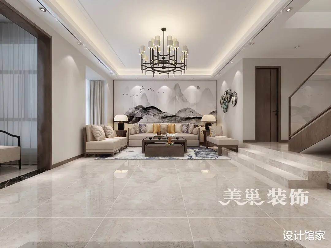 280㎡复式别墅,静雅舒适的新中式,点亮品质生活