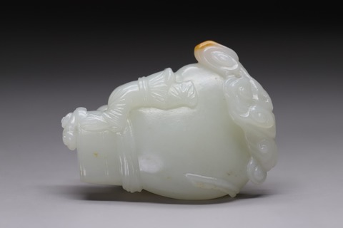 艺术品|舊藏和田玉籽料“枣红皮 布袋童子”