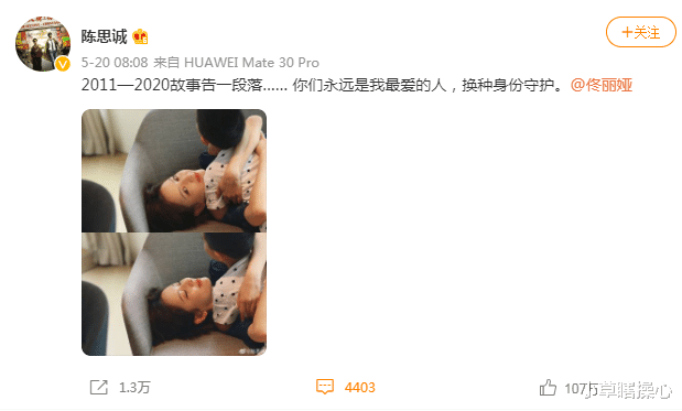 小草瞎操心 陈思诚佟丽娅于520官宣离婚，10年感情终成泡影